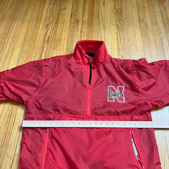 Champion Jacket Mens Small Nebraska Huskers Half Zip Reversible Coat Fleece - Picture 7 of 8